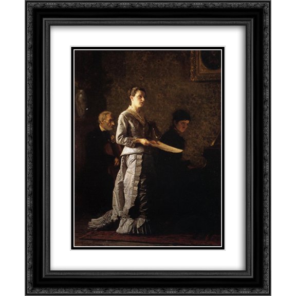 Thomas Eakins 2x Matted 20x24 Black Ornate Framed Art Print 'Singing a Pathetic Song'