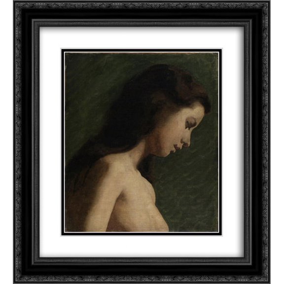 Thomas Eakins 2x Matted 20x24 Black Ornate Framed Art Print 'Study of a Girl's Head'