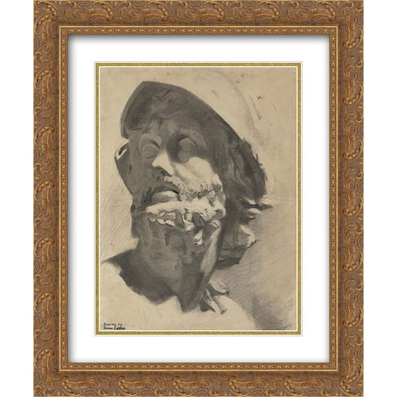 Thomas Eakins 2x Matted 20x24 Gold Ornate Framed Art Print 'Head of a Warrior '