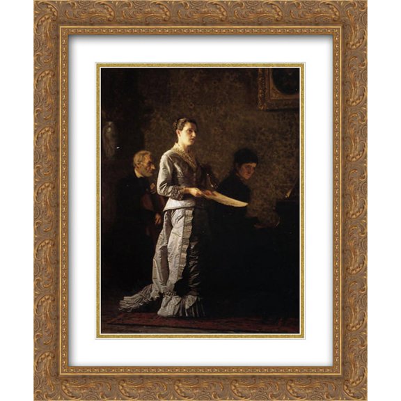Thomas Eakins 2x Matted 20x24 Gold Ornate Framed Art Print 'Singing a Pathetic Song'