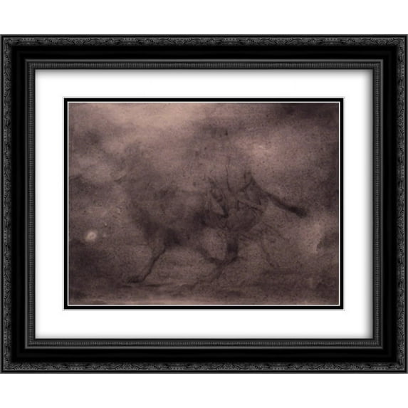 Thomas Eakins 2x Matted 24x20 Black Ornate Framed Art Print 'Drawing of a Camel and Rider'