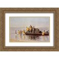 thumbnail image 1 of Thomas Eakins 2x Matted 24x20 Gold Ornate Framed Art Print 'Taking up the Net', 1 of 2