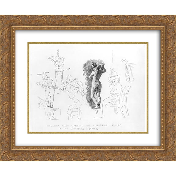 Thomas Eakins 2x Matted 24x20 Gold Ornate Framed Art Print 'William Rush Carving The Allegorical Figure Of The Schuylkill'