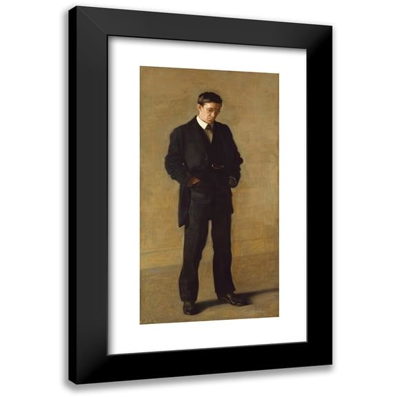 Thomas Eakins 9x14 Black Modern Framed Museum Art Print Titled - The Thinker; Portrait of Louis N. Kenton (1900)