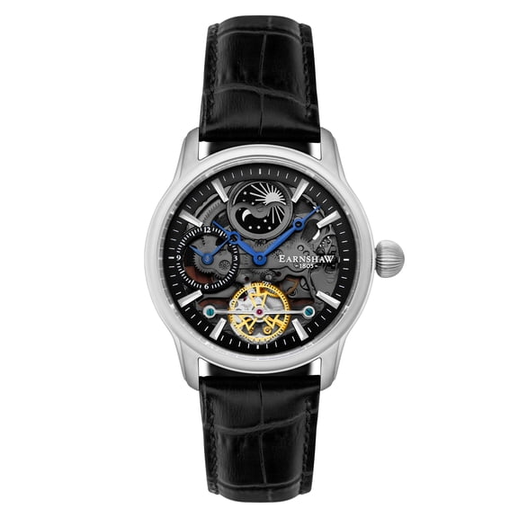 Thomas Earnshaw Heritage Longitude Shadow Stainless Steel 44mm Automatic Wristwatch