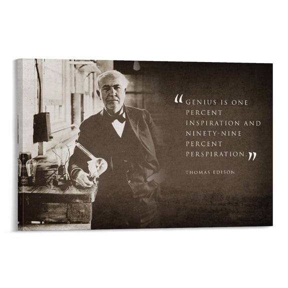 Thomas Edison Motivational Poster Quote Inspirational Canvas Art Poster and Wall Art Picture Print Modern Family bedroom Decor Posters 24x36inch(60x90cm)