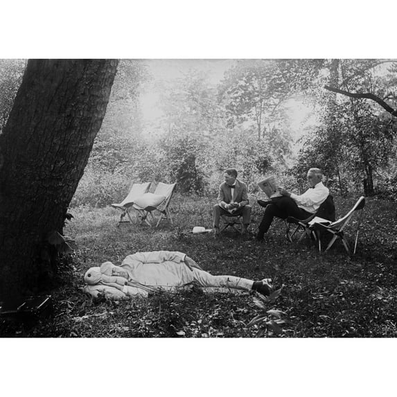 Thomas Edison Naps Under A Tree History (36 x 24)