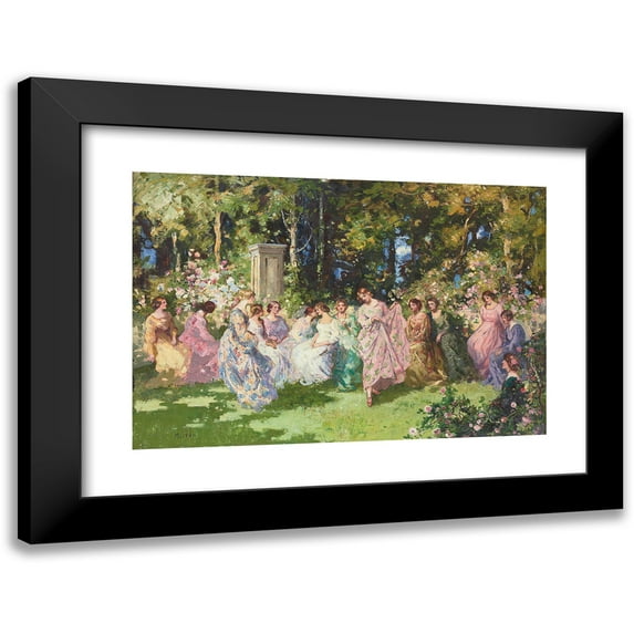 Thomas Edwin Mostyn 14x11 Black Modern Framed Museum Art Print Titled - Garden Party