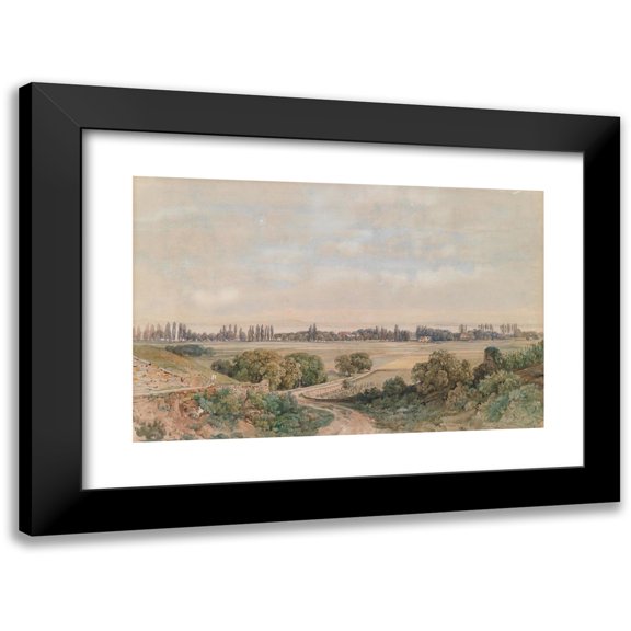 Thomas Ender 14x11 Black Modern Framed Museum Art Print Titled - Lake Garda South