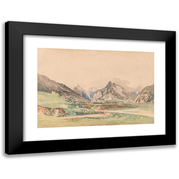 Thomas Ender 24x18 Black Modern Framed Museum Art Print Titled - Area at Flitsch
