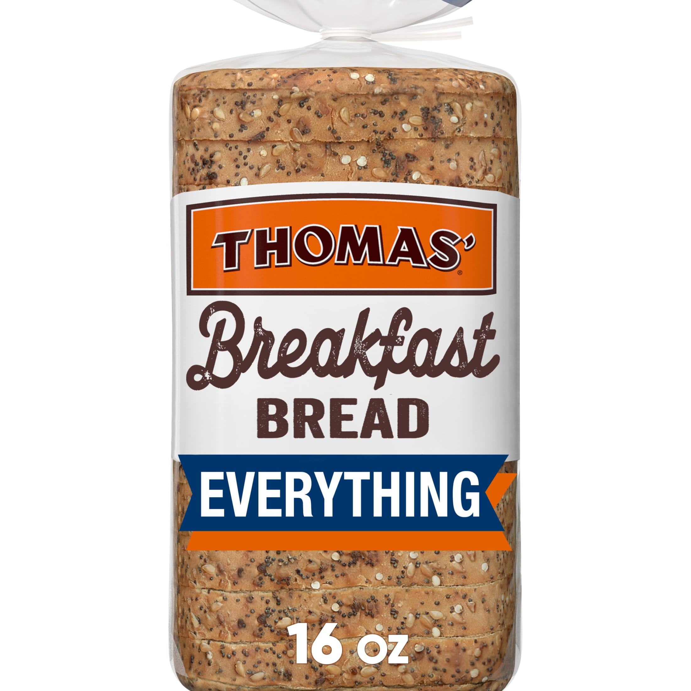 Thomas' Everything Breakfast Bread, 16 oz, Breakfast Bread, Bag