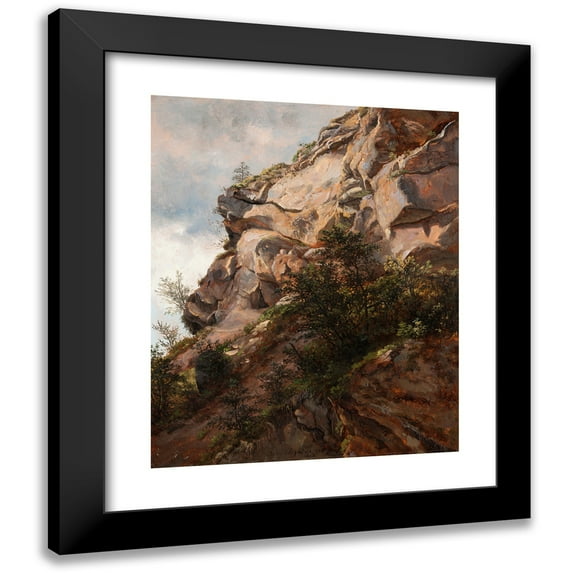 Thomas Fearnley 12x14 Black Modern Framed Museum Art Print Titled - Rock at Berchtesgaden
