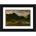 thumbnail image 1 of Thomas Fearnley 14x11 Black Ornate Wood Framed Double Matted Museum Art Print Titled: The Cannon at Derwentwater (1837), 1 of 5
