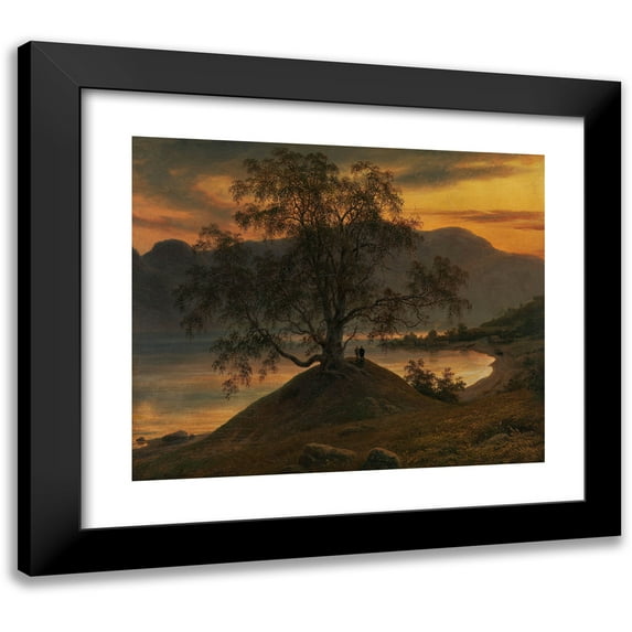 Thomas Fearnley 17x15 Black Modern Framed Museum Art Print Titled - Old Birch Tree at the Sognefjord (1839)
