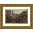 thumbnail image 1 of Thomas Fearnley 18x13 Gold Ornate Wood Frame and Double Matted Museum Art Print Titled - Gudvangen (1839), 1 of 4