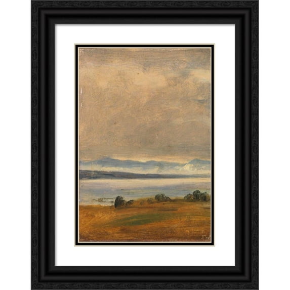 Thomas Fearnley 18x24 Black Ornate Framed Double Matted Museum Art Print Titled: Landscape Study (1833)