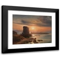 thumbnail image 1 of Thomas Fearnley 24x19 Black Modern Framed Museum Art Print Titled - The Harbour in Agrigento (1839), 1 of 5