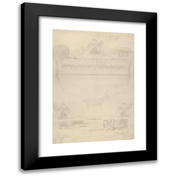 Thomas Fletcher 11x14 Black Modern Framed Museum Art Print Titled - Design for a Covered Vase (ca. 1815-17)