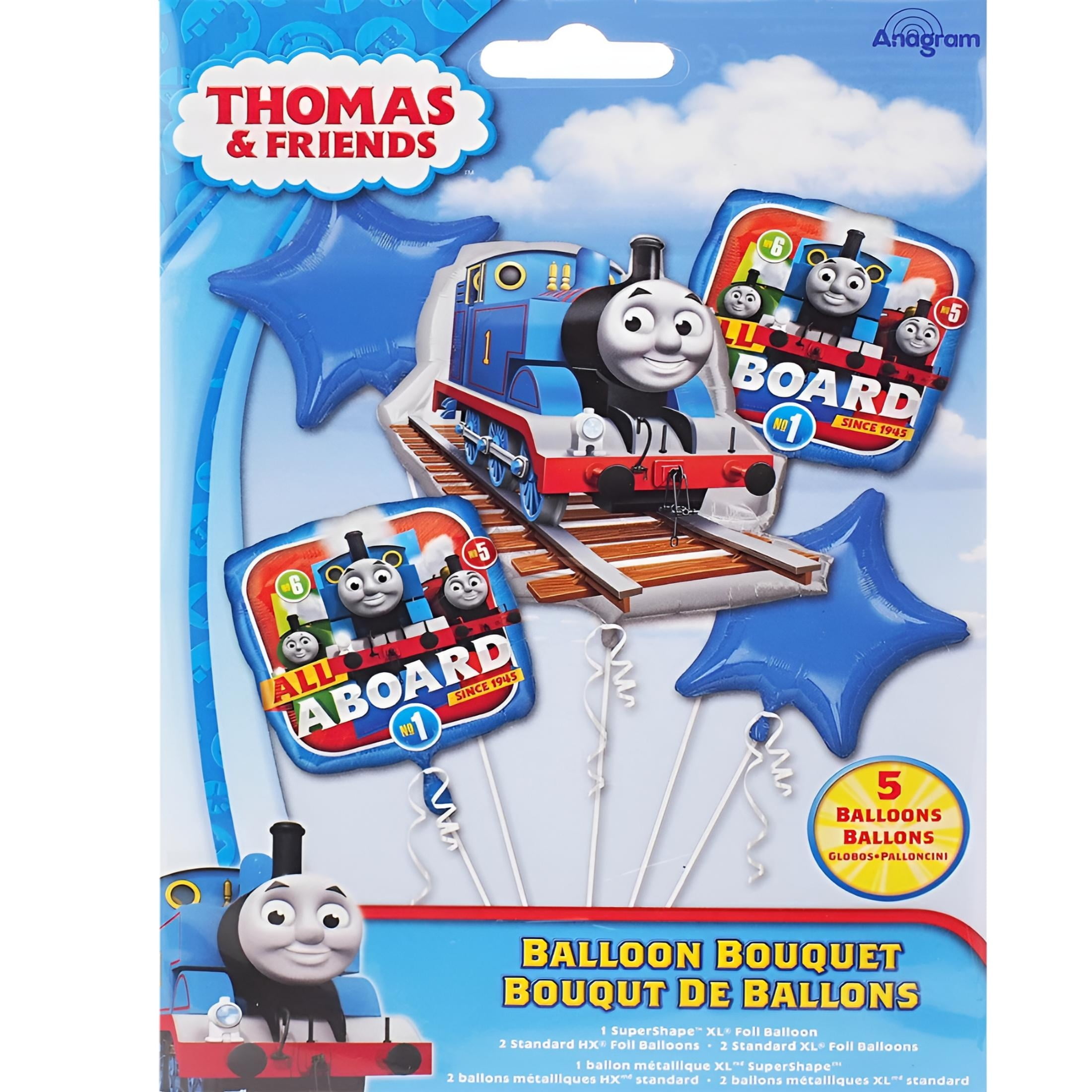 ANAGRAM Thomas & Friends All Aboard Character Authentic Licensed Theme Foil Balloon Bouquet
