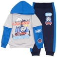 thumbnail image 1 of Thomas & Friends Boys 2-Piece Fleece Set - Thomas the Tank Engine Hooded Pullover Sweatshirt and Joggers for Kids (Size 3T-8), 1 of 12