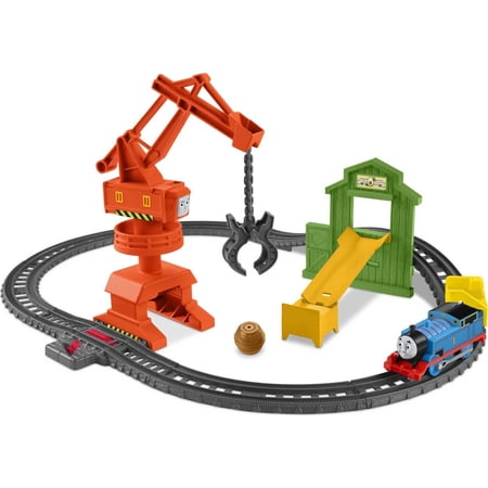 Thomas & Friends Cassia Crane & Cargo Set Motorized Toy Train & Track Playset, 14 Pieces