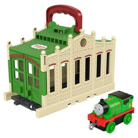 Thomas & Friends Connect & Go Percy Train Engine And Shed