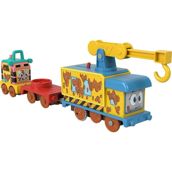 Thomas & Friends Muddy Fix 'Em up Friends Motorized Vehicle Set for Preschool Pretend Play