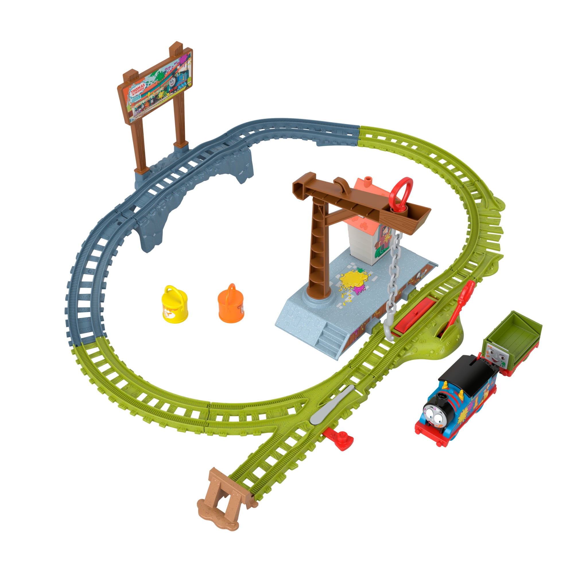 Thomas & Friends Paint Delivery Motorized Train and Track Playset for Preschool Kids