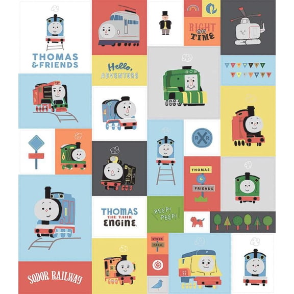 Thomas  Friends Sodor Railway Cheater Print Cotton Fabric