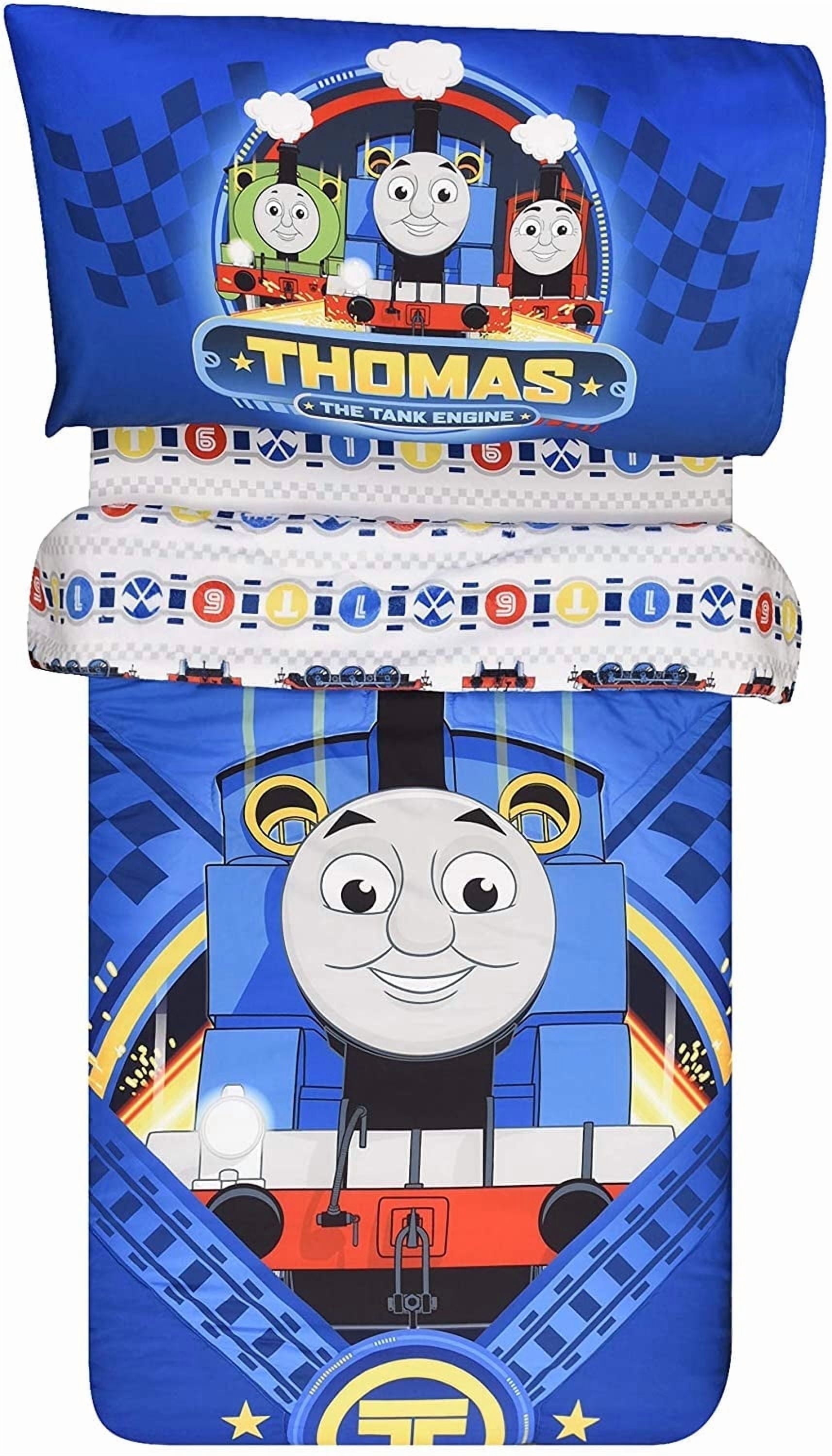 Thomas & Friends Standard Crib 3 Pieces Toddler Soft Microfiber Bedding Set with Comforter for Kids Bedroom