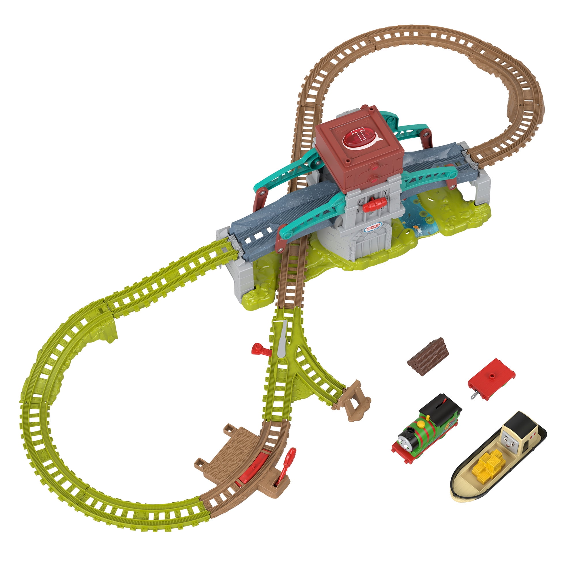 Thomas & Friends Talking Bulstrode & Which-Way Bridge Toy Train Playset with Sounds & Percy Engine