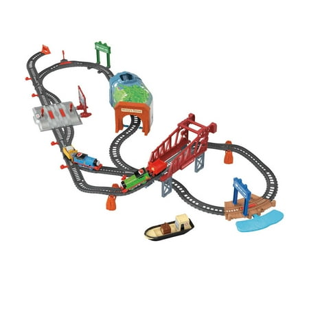 Thomas & Friends Talking & Percy Train Vehicle Playset, 42 Pieces