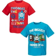 Thomas & Friends Tank Engine Toddler Boys 2 Pack Athletic Pullover T-Shirts Blue / Red 2T