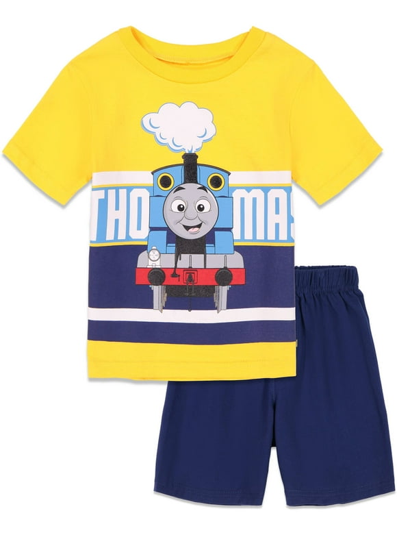 Thomas & Friends Tank Engine Toddler Boys Graphic T-Shirt and Shorts Outfit Set Yellow 2T