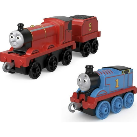 Thomas & Friends Thomas & James Diecast Metal Push-Along Toy Train Pack, 2 Engines