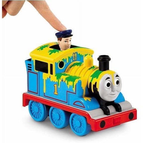 Thomas & Friends Thomas Makes a Mess Engine Push Engineers Head Down / Off It Goes Engine 6" Long