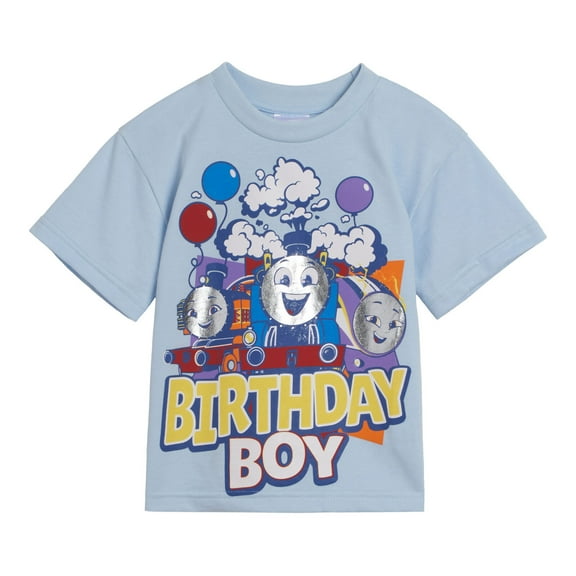 Thomas & Friends Thomas the Train Kana Nia Birthday Metallic Print T-Shirt Toddler to Big Kid