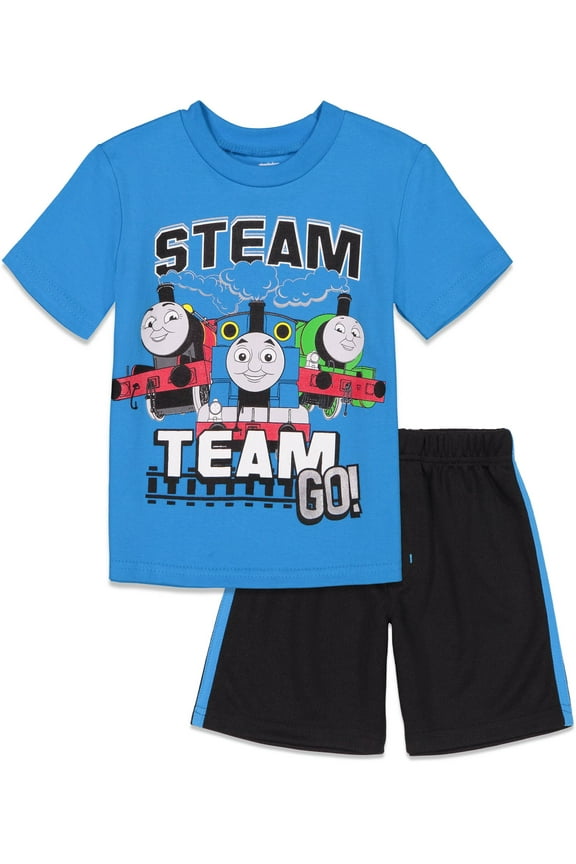 Thomas the Train Toddler Boys T-Shirt and Mesh Shorts Outfit Set Infant to Big Kid