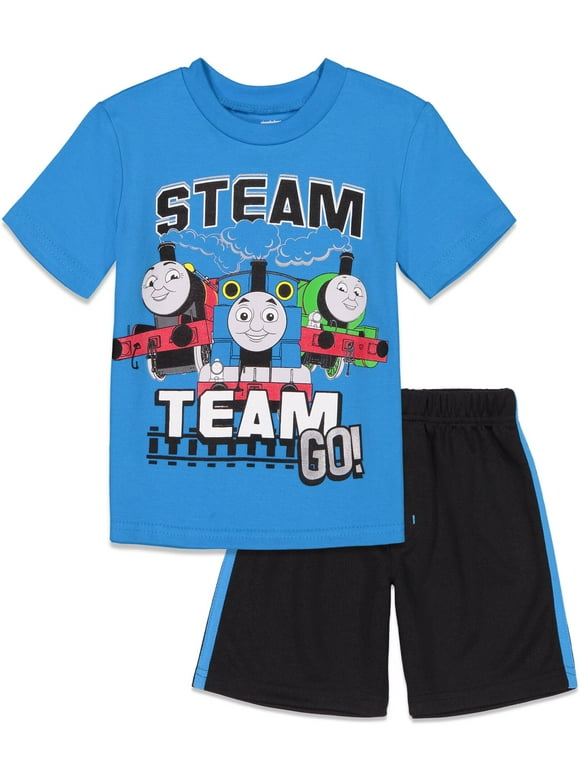 Thomas & Friends Thomas the Train Toddler Boys T-Shirt and Mesh Shorts Outfit Set Infant to Big Kid