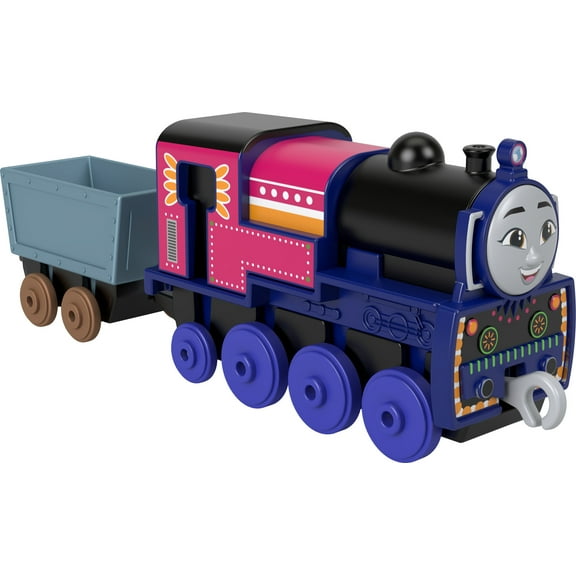 Thomas & Friends by Fisher-Price Large Die-Cast Ashima Engine, Push-Along Toy Train & Cargo Car