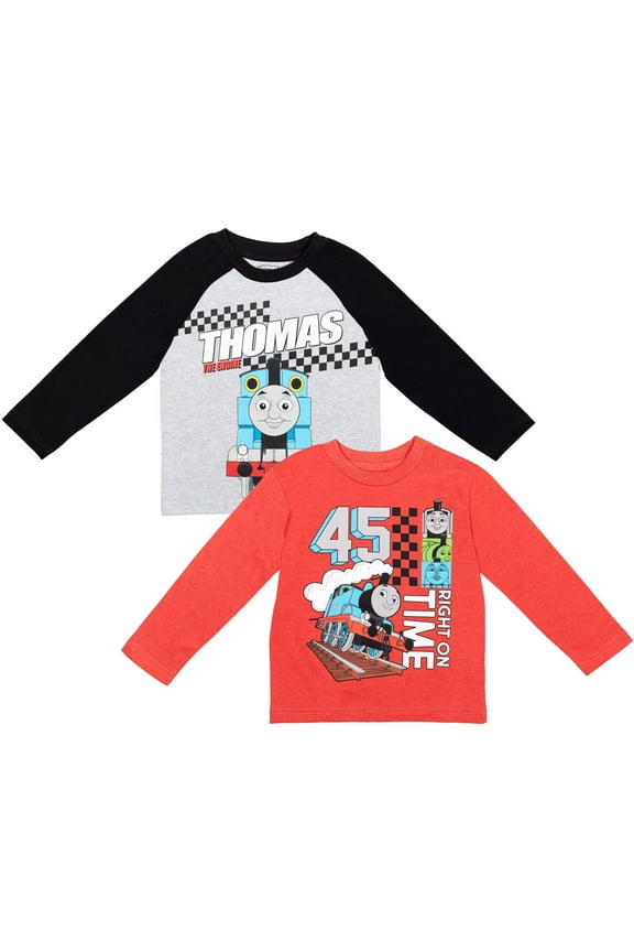 the Train Toddler Boys 2 Pack Long Sleeve T-Shirts Toddler to Big Kid