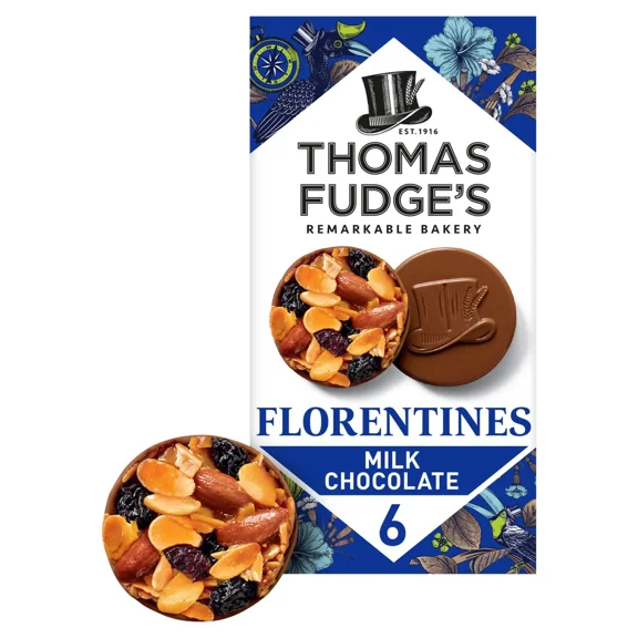 Thomas Fudge's Milk Chocolate Florentines - Iconic British Made Biscuits