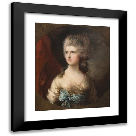 Thomas Gainsborough 12x14 Black Modern Framed Museum Art Print Titled - Lady Anna Horatia Waldegrave (ca. 1783)