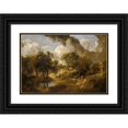 thumbnail image 1 of Thomas Gainsborough 14x11 Black Ornate Wood Framed Double Matted Museum Art Print Titled: Landscape in Suffolk, 1 of 5
