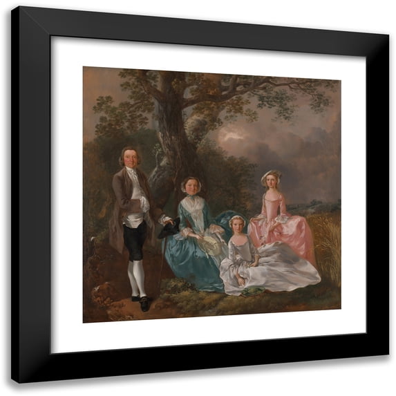 Thomas Gainsborough 15x15 Black Modern Framed Museum Art Print Titled - The Gravenor Family (ca. 1754)