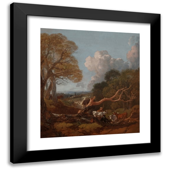 Thomas Gainsborough 15x16 Black Modern Framed Museum Art Print Titled - The Fallen Tree (Between 1750 and 1753)