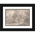thumbnail image 1 of Thomas Gainsborough 18x13 Black Ornate Wood Framed Double Matted Museum Art Print Titled - Wooded Landscape with Figures Outside a Cottage Door (Between 1775 and 1780), 1 of 5
