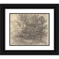 thumbnail image 1 of Thomas Gainsborough 18x15 Black Ornate Wood Framed Double Matted Museum Art Print Titled - A Clump of Trees (ca. 1757), 1 of 5