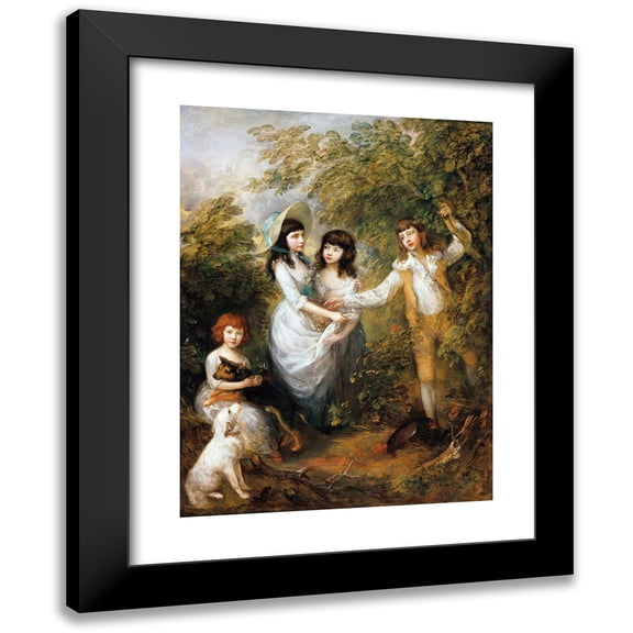Thomas Gainsborough 19x24 Black Modern Framed Museum Art Print Titled - The Marsham Children (1787)