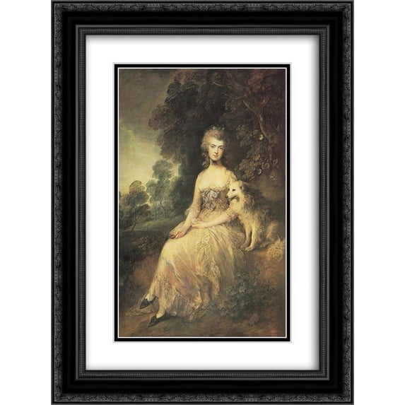 Thomas Gainsborough 2x Matted 18x24 Black Ornate Framed Art Print 'Mrs. Mary Robinson ('Perdita') '